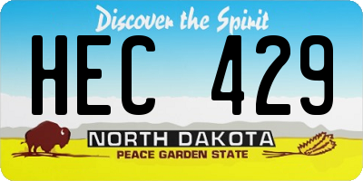ND license plate HEC429