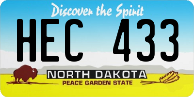 ND license plate HEC433