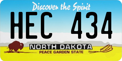 ND license plate HEC434