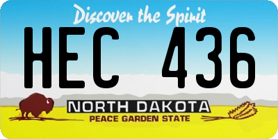 ND license plate HEC436