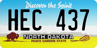 ND license plate HEC437