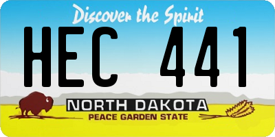 ND license plate HEC441
