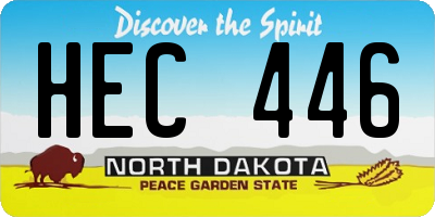 ND license plate HEC446