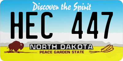 ND license plate HEC447