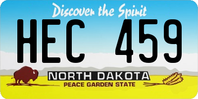 ND license plate HEC459