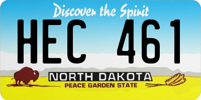 ND license plate HEC461