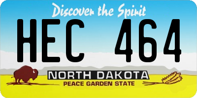 ND license plate HEC464