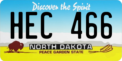 ND license plate HEC466