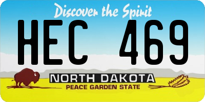 ND license plate HEC469