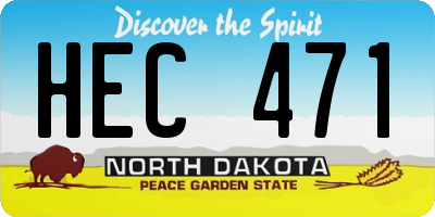 ND license plate HEC471