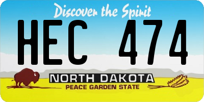 ND license plate HEC474