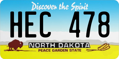 ND license plate HEC478