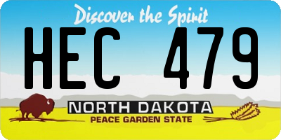 ND license plate HEC479