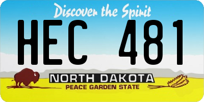 ND license plate HEC481