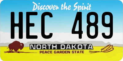 ND license plate HEC489