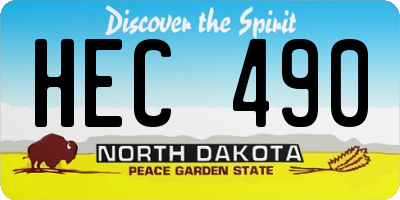 ND license plate HEC490