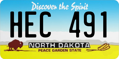 ND license plate HEC491