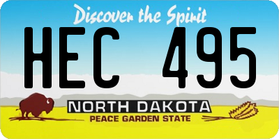 ND license plate HEC495