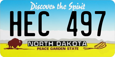 ND license plate HEC497