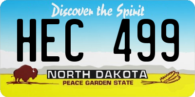 ND license plate HEC499