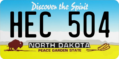 ND license plate HEC504