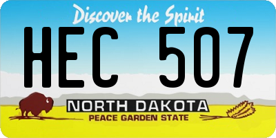 ND license plate HEC507