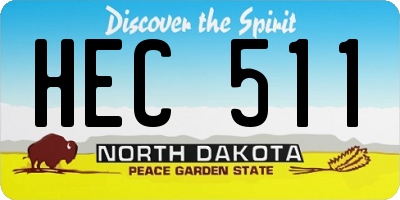 ND license plate HEC511