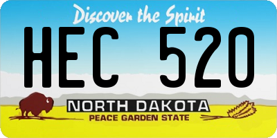 ND license plate HEC520