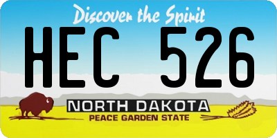 ND license plate HEC526