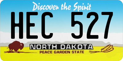 ND license plate HEC527