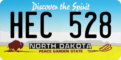ND license plate HEC528