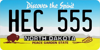 ND license plate HEC555