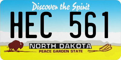 ND license plate HEC561