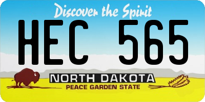 ND license plate HEC565