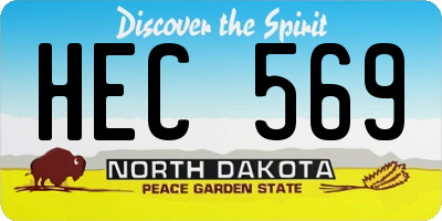 ND license plate HEC569