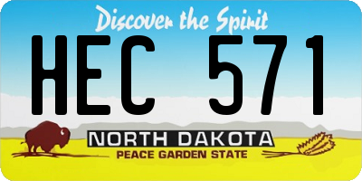 ND license plate HEC571
