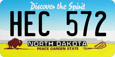 ND license plate HEC572