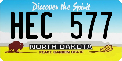 ND license plate HEC577