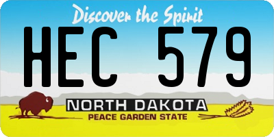 ND license plate HEC579
