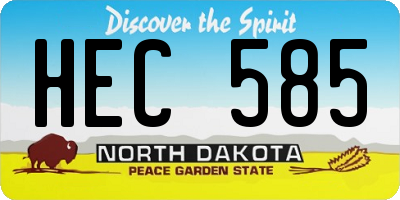ND license plate HEC585