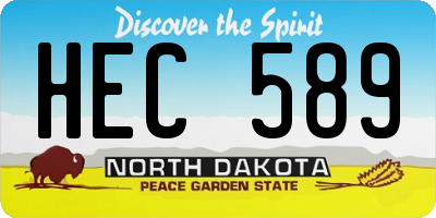 ND license plate HEC589