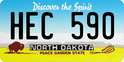 ND license plate HEC590