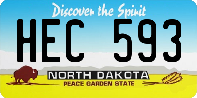 ND license plate HEC593