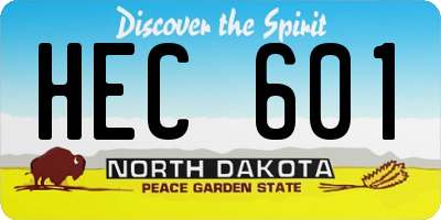 ND license plate HEC601