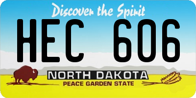 ND license plate HEC606