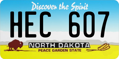 ND license plate HEC607