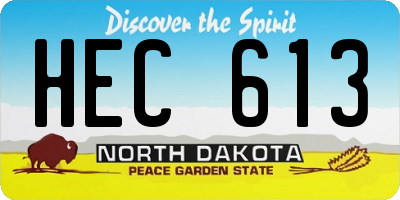 ND license plate HEC613