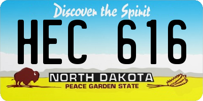 ND license plate HEC616