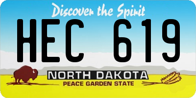 ND license plate HEC619