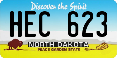 ND license plate HEC623
